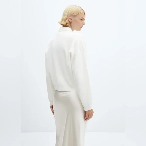 Mango Long Sleeve Cardigan With Shirt Collar And Pockets - Picture 4 of 16